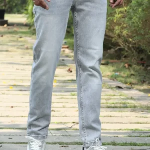 Premium Slim Fit Light Gray Denim Jeans for Men